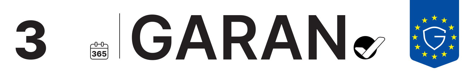 GARAN – 3 év gyártói tartóssági jótállás